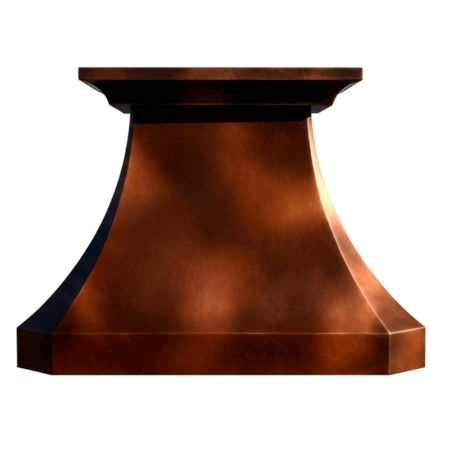 Copper Kitchen Hood With Bold Patterned Surface Design